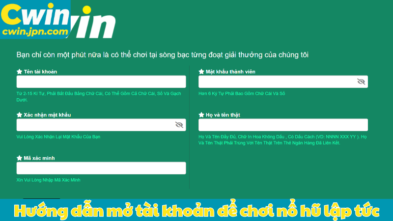 Hướng dẫn mở tài khoản để chơi nổ hũ lập tức