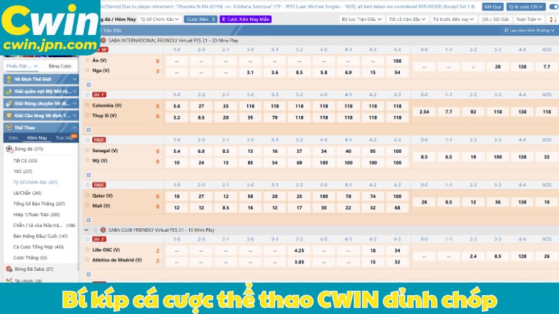 Bí kíp cá cược thể thao CWIN đỉnh chóp
